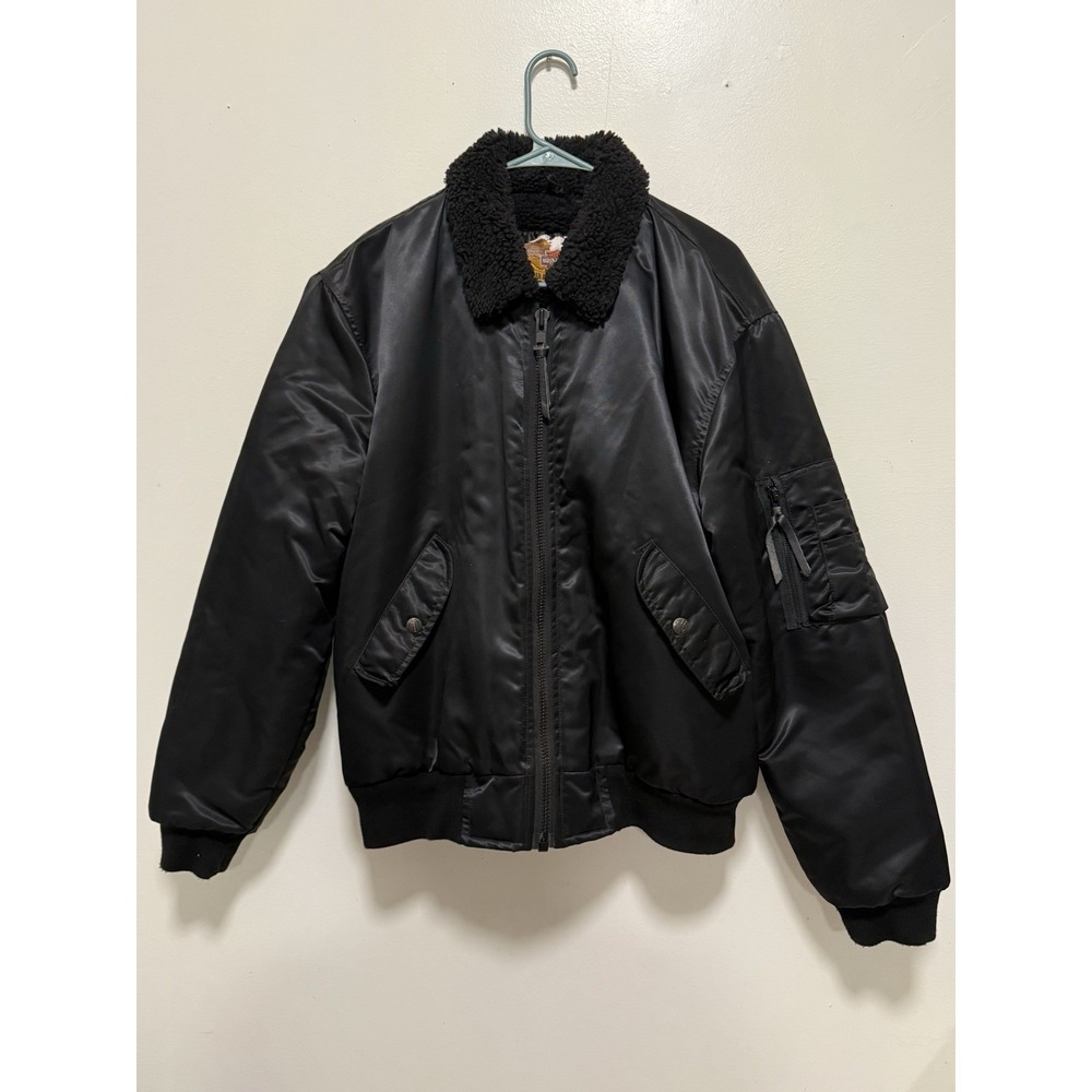 Vintage Harley-Davidson Flight Bomber Jacket Faux-Fur Collar Size M